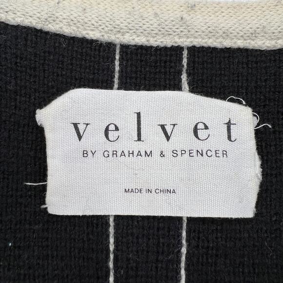 Anthropologie Velvet Everett Wool Long Cardigan Black - Picture 3 of 8